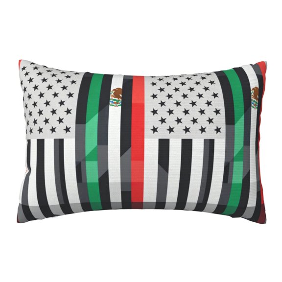 Throw Pillow Cover Mexican Roots Lumbar Pillow Case Cushion For Sofa Couch Bed 20x30 Inch