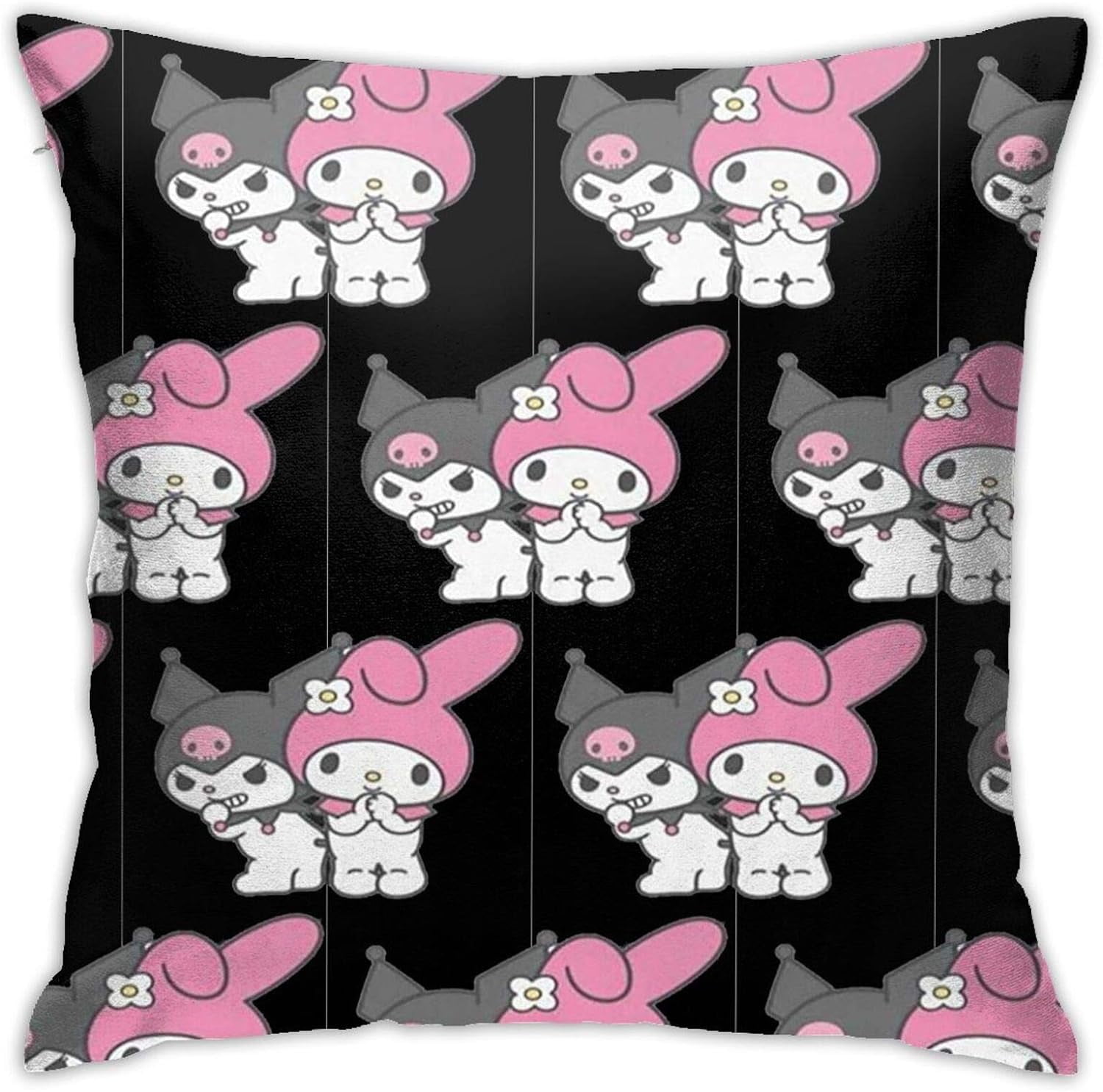 Throw Pillow Cover My Melody and Kuromi Square Throw Sofa Pillow Case ...