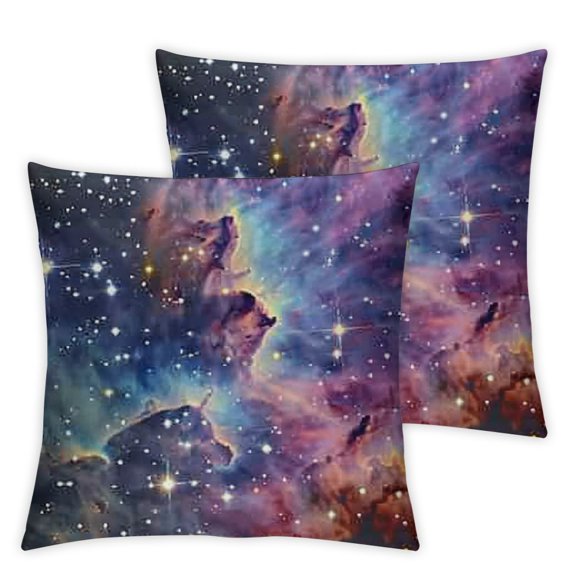 Throw Pillow Cover Outer Space Galaxy Pattern Universe Space Nebula Astronomy Theme Mystery Astral Cluster Decor Lumbar Pillow Case Cushion for Sofa Couch Bed Standard Queen