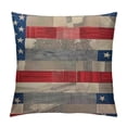 thumbnail image 1 of Throw Pillow Cover Patriotic Streaks Parallel American Flag Pattern Pillow Case, 1 of 5