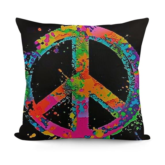 Throw Pillow Cover Peace Sign Decorative Pillow Cases Home Decor Square Pillowcases