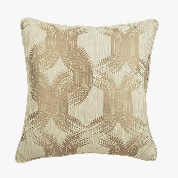 Throw Pillow Cover, Pearl Beige Throw Pillow Cover 12 x 12 Pillow Cover Trellis Jacquard Weaveed Couch Pillow, Beige Pillow Cover 12x12 inch (30x30 cm) - Pearl Beige Mystery