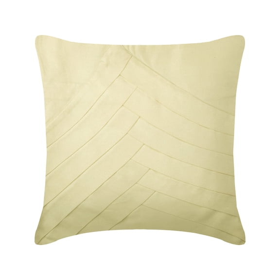 Throw Pillow Cover, Pillow Covers 18x18 inch (45x45 cm) Cream, Handmade Faux Suede Square Pillow Covers, Textured Pintucks Solid Color Pillows Cover, Solid - Cream No Limits No Lines