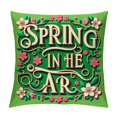 thumbnail image 1 of Throw Pillow Cover Pink Flowers Pattern Decorative Pillow Covers Spring Quote Linen Outdoor Indoor Sofa Cushion Cover, 1 of 5