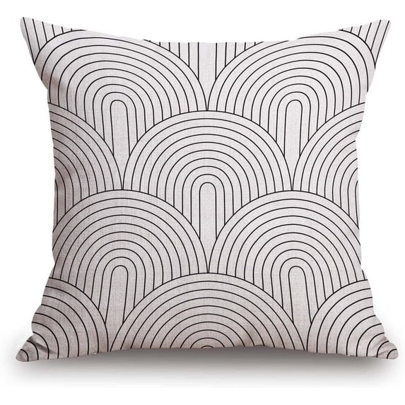 Throw Pillow Cover Rainbow Black White Decorative Pillow Case Funny Home Decor Square 18 x 18 Inch Cushion Pillowcase