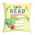 thumbnail image 1 of Throw Pillow Cover,Reading Topic Pattern Soft Washable with Hidden Zipper for Living Room Bedroom Term Begin Gift, 1 of 9