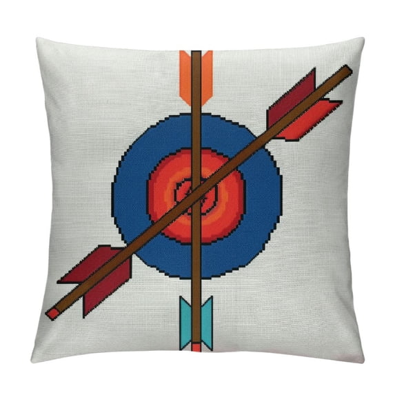 Throw Pillow Cover Red Aim Cartoon Archery Target Arrows Missing The Mark 16x16 Inches Pillowcase Home Decorative Square Pillow Case Cushion Cover