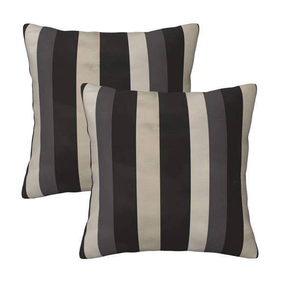 Throw Pillow Cover Set Of 2 Soft Case Invisible Zipper Decorative Cushion Cover For Living Room Bedroom Car Office 16"X16" Pale Violet Grey Stripe_2