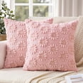 thumbnail image 1 of Throw Pillow Cover, Spring Summer Sunflower Pillowcase With 3D Plush Jacquard Embroidered Design 1 Piece Pastel Pink Decorative Pillow Protector For Couch Bed Chair Home Living, 1 of 5