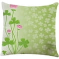 thumbnail image 1 of Throw Pillow Cover St. Patrick''s Day Lucky Shamrock Clover Flowers Home Decor Pillowcase for Sofa 18x18 Inches, 1 of 6