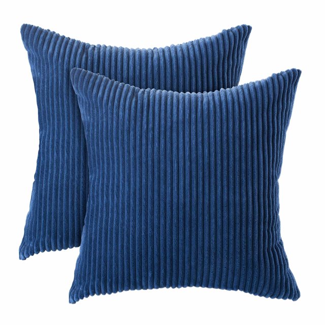 Throw Pillow Cover, Striped Corduroy Velvet Pillow Cases Square