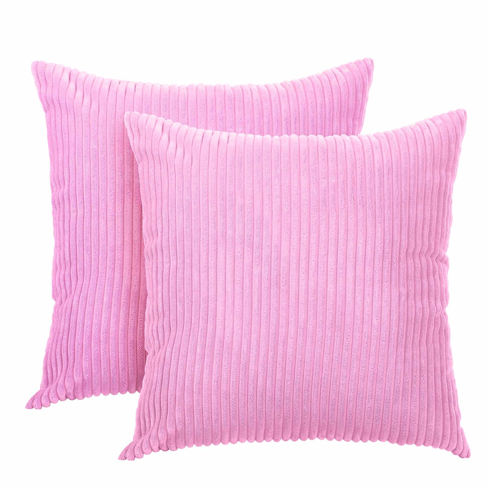 Throw Pillow Cover, Striped Corduroy Velvet Pillow Cases Square Decorative Cushion Covers, Set