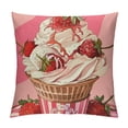 thumbnail image 1 of Throw Pillow Cover ,Sweet Pillow Cover Summer Cool Theme Cushion Cover Cartoon Strawberry Print Decorative Pillow Cover, 1 of 5