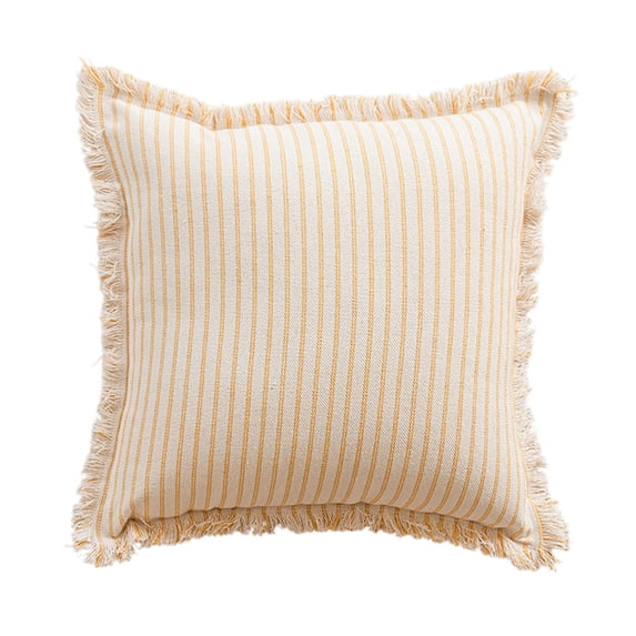 Throw Pillow Cover with Tassel and Wind Stripe Design Sofa Throw Pillow Cover for Living Room Cushion 45x45cm/17.71x17.71In Throw Pillow Inserts Not Included