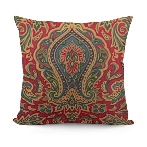 Throw Pillow Cover Textile Texture Indian Traditional Pattern Asian Batik Style Square Pillow Case Cushion Cover for Home Car Decorative