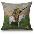 thumbnail image 1 of Throw Pillow Cover The Cat Cowboy with a Rifle Rides a Horse Decorative Pillow Case Home Decor Square 18x18 Inches Pillowcase, 1 of 4