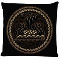 thumbnail image 1 of Throw Pillow Cover Viking Drakkar Ship Sailing Stormy Sea and Mythical Tree Yggdrasil Black Adventure Square Decorative Throw Pillow Cushion Case for Home Sofa Car 18 x 18 Inches Pillowcase, 1 of 6