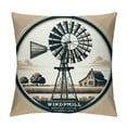 thumbnail image 1 of Throw Pillow Cover Vintage Rural Wood Windmill Pillowcase Countryside Culture Farming Dutch Holland Design Cotton Linen Decorative Cushion Cover for Home Square, 1 of 5