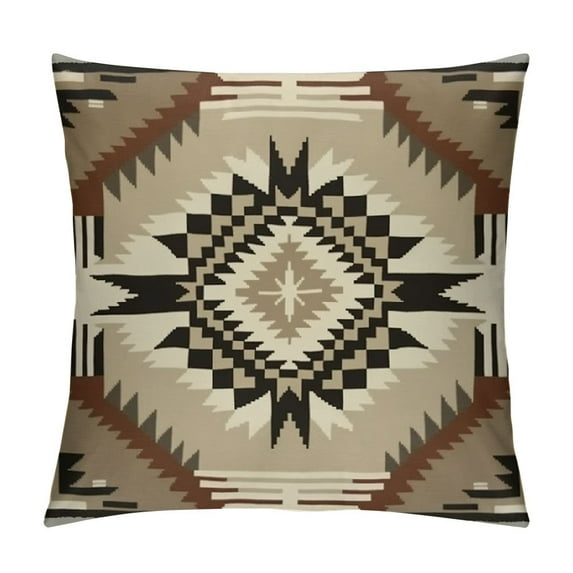 Throw Pillow Cover Vintage Southwest American Retro Tribal Design Aztec Antique Boho Ikat Decor Lumbar Pillow Case Cushion for Sofa Couch Bed Standard Queen Size