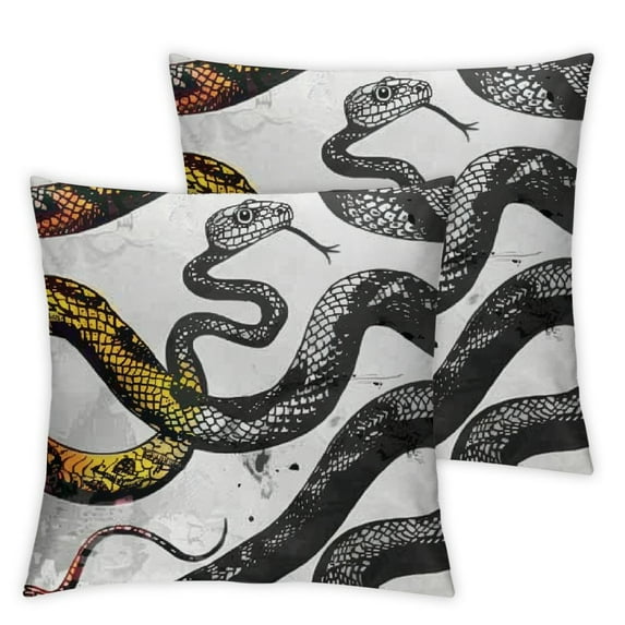 Throw Pillow Cover Viper Snake Serpent Cobra and Python Anaconda Royal EngravedPillowcase Home Decorative Square Pillow Case Cushion Cover
