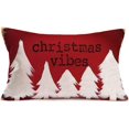 thumbnail image 1 of Throw Pillow Cover Xmas Christmas Trees with Retro Red Background Winter Pillow Cases Cotton Linen Lumbar Home Decor Pillowcase Cotton Linen Cushion Cover 12x20 Inch for Sofa (C 23), 1 of 4