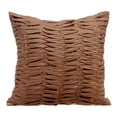 thumbnail image 1 of Throw Pillow Cover With Zipper, Brown 12x12 inch (30x30 cm) Pillow Covers, Twisted Pintucks Pillow Covers by The HomeCentric, Solid Color Pillow - Brown Wind Folds, 1 of 5