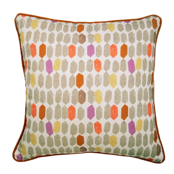 Throw Pillow Cover With Zipper, Multi Decorative Pillow Cover For Couch 16x16 inch (40x40 cm), Cotton Accent Throw Pillows, Geometric, Hexagon, Lattice, Trellis - Color Impulse