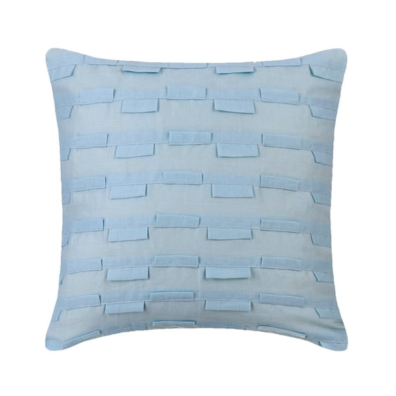 Throw Pillow Cover With Zipper, Toss Pillow Covers, Pillow Covers 14x14 inch (35x35 cm) Blue, Cotton Linen Throw Pillow Covers, Handmade Pillow Covers, Modern, Solid - Sky & Ocean
