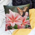 thumbnail image 1 of Throw Pillow Cover butterfly flowers water droplets Home Decor Throw Pillows Cover for Home Sofa Couch Linen 100%, 1 of 5