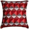 thumbnail image 1 of Throw Pillow Covers - 1 Piece Embroidered Decorative Cushion Case for Home Decor Sofa Couch Chair Bed Patio Living Room Bedroom Car Office - Red Gray, 20x20 Inches, 1 of 13