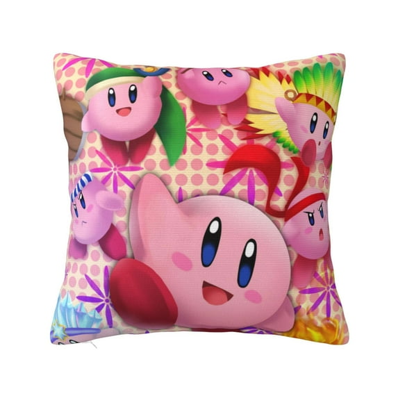 Throw Pillow Covers 12"x12" Inch, Kirby Decorative Pillow Case for Sofa Couch Chair Bedroom Modern Decor