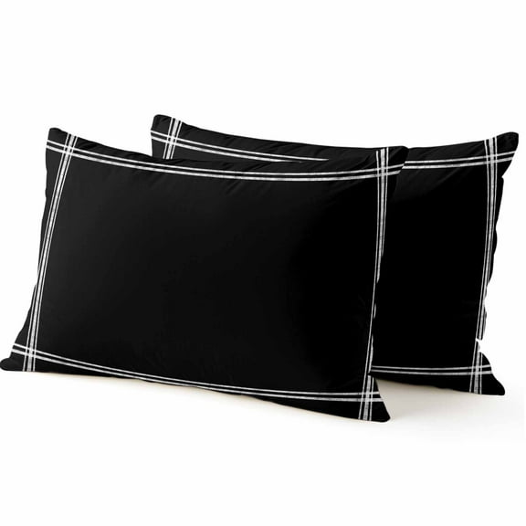 Throw Pillow Covers 12x20 Inch Inch Set of 2 Solid Color Decorative Pillow Covers Ash Black Cushion Cover Pillowcase for Sofa Couch Bed Home Decor