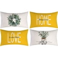 thumbnail image 1 of Throw Pillow Covers 12x20 Set of 4 Farmhouse Pillow Covers Cushion Cases Decorative Pillowcases for Sofa Couch Living Room Outdoor Home Decor (Yellow, 12" x 20"), 1 of 5