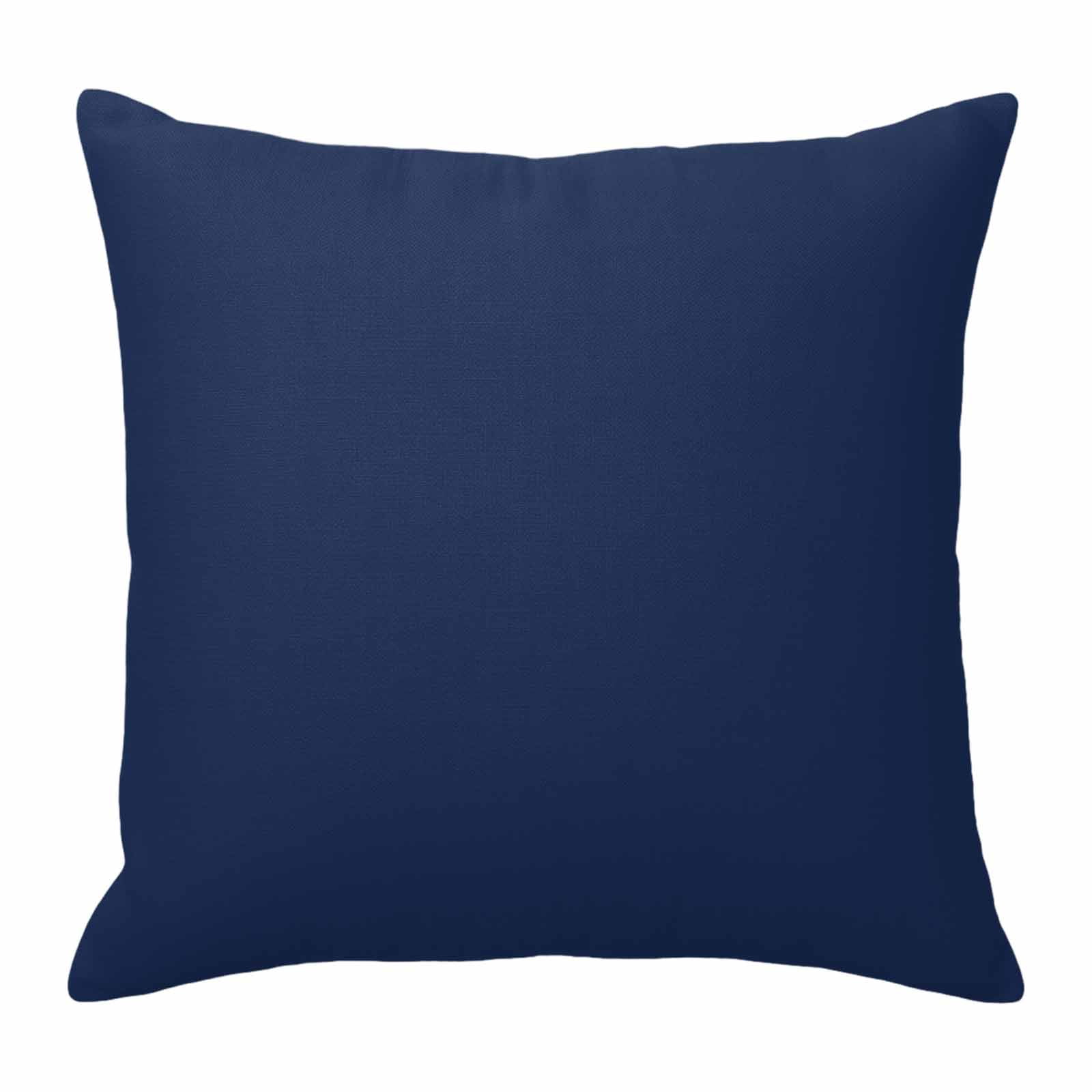 Throw Pillow Covers 16 x 16 Inch, Navy Blue Cotton Linen Pillows