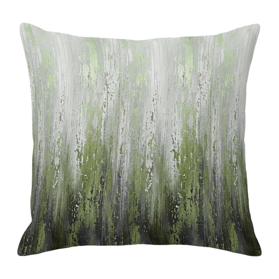 Throw Pillow Covers 16x16 Inch, Abstract Green Decorative Pillow Cases for Couch Sofa Bed, Modern Gradient Minimalist Mottled Art Cotton Linen Square Home Decor Pillowcases with Hidden Zipper