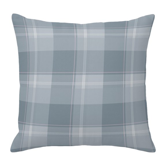 Throw Pillow Covers 16x16 Inch, Blue Sky Buffalo Plaid Decorative Pillow Cases for Couch Sofa Bed, Farmhouse Geometric Modern Cotton Linen Square Home Decor Pillowcases with Hidden Zipper
