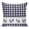thumbnail image 1 of Throw Pillow Covers 16x16 Inch, Farmhouse Purple Plaid Decorative Pillow Cases for Couch Sofa Bed, Vintage Country Cock Checkered Cotton Linen Square Home Decor Pillowcases with Hidden Zipper, 1 of 7