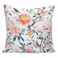 thumbnail image 1 of Throw Pillow Covers 16x16 Inch, Floral Blossom Decorative Pillow Cases for Couch Sofa Bed, Farmhouse Oil Painting Botanical Bird Cotton Linen Square Home Decor Pillowcases with Hidden Zipper, 1 of 7