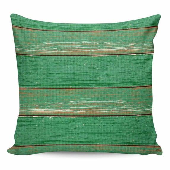 Throw Pillow Covers 16x16 Inch, Green Wood Grain Decorative Pillow Cases for Couch Sofa Bed, Farmhouse Texture Vintage Country Cotton Linen Square Home Decor Pillowcases with Hidden Zipper