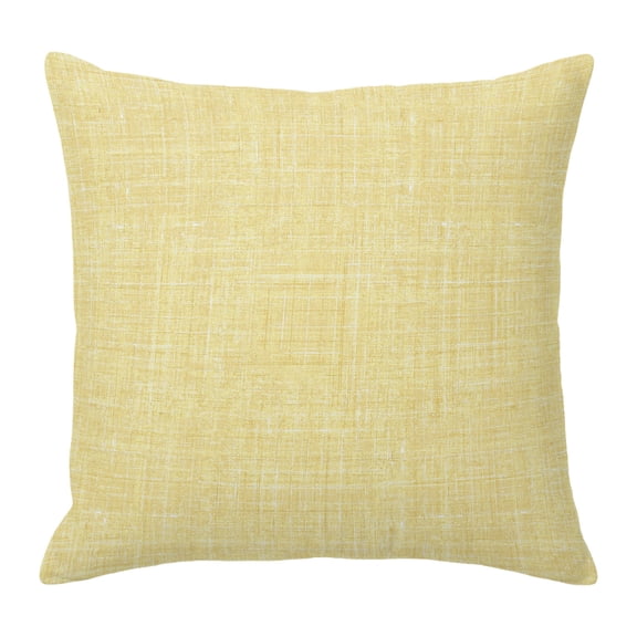 Throw Pillow Covers 16x16 Inch, Lemon Yellow Decorative Pillow Cases for Couch Sofa Bed, Farmhouse Vintage Yellow Solid Color Modern Cotton Linen Square Home Decor Pillowcases with Hidden Zipper