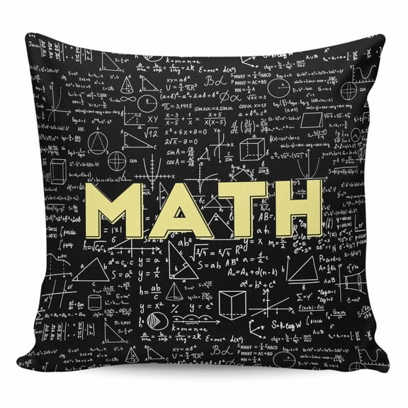 Throw Pillow Covers 16x16 Inch, Mathematics Formulas Decorative Pillow Cases for Couch Sofa Bed, Modern Abstract Art Math Geometric Cotton Linen Square Home Decor Pillowcases with Hidden Zipper
