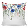 thumbnail image 1 of Throw Pillow Covers 16x16 Inch, Red Blue Flowers 4th of July Decorative Pillow Cases for Couch Sofa Bed, Independence Day Botanical Cotton Linen Square Home Decor Pillowcases with Hidden Zipper, 1 of 7