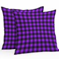 thumbnail image 1 of Throw Pillow Covers 16x16 Inch Set of 2, Black Purple Plaid Waterproof Outdoor Pillow Covers, Farmhouse Simple Buffalo Checked Decorative Cushion Pillowcases for Couch, Sofa, Bed, Garden, Patio, 1 of 7