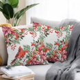 thumbnail image 1 of Throw Pillow Covers 16x16 Inch Set of 2, Cardinal Bird Waterproof Outdoor Pillow Covers, Winter Poinsettia Berry Pine Cones Floral Decorative Cushion Pillowcases for Couch, Sofa, Bed, Garden, Patio, 1 of 9