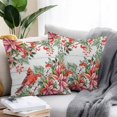 thumbnail image 1 of Throw Pillow Covers 16x16 Inch Set of 2, Cardinal Bird Waterproof Outdoor Pillow Covers, Winter Poinsettia Pine Cones Berry Wood Decorative Cushion Pillowcases for Couch, Sofa, Bed, Garden, Patio, 1 of 9