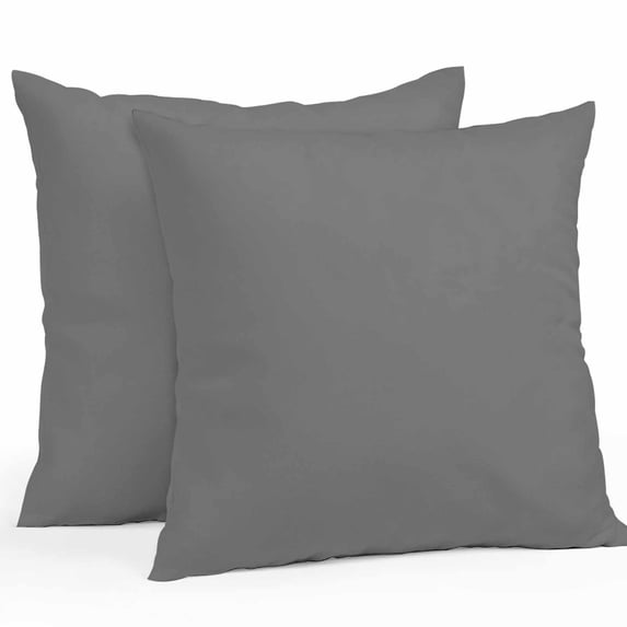 Throw Pillow Covers 16x16 Inch Set of 2, Pure Dark Grey Waterproof Outdoor Pillow Covers, Simple Solid Color Decorative Cushion Pillowcases for Couch, Sofa, Bed, Garden, Patio