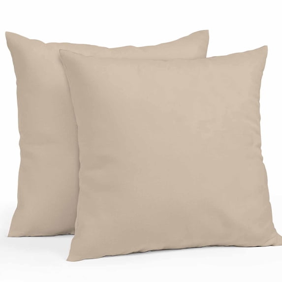 Throw Pillow Covers 16x16 Inch Set of 2, Pure Light Khaki Waterproof Outdoor Pillow Covers, Simple Solid Color Decorative Cushion Pillowcases for Couch, Sofa, Bed, Garden, Patio