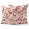 thumbnail image 1 of Throw Pillow Covers 16x16 Inch Set of 2 Red Pastoral Flowers Decorative Pillow Covers Farmhouse Floral Cushion Cover Pillowcase for Sofa Couch Bed Home Decor, 1 of 9