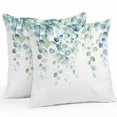 thumbnail image 1 of Throw Pillow Covers 16x16 Inch Set of 2, Sage Green Eucalyptus Waterproof Outdoor Pillow Covers, Watercolor Botanical Leaves Decorative Cushion Pillowcases for Couch, Sofa, Bed, Garden, Patio, 1 of 9