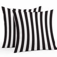 thumbnail image 1 of Throw Pillow Covers 16x16 Inch Set of 2, Simple Black White Stripes Waterproof Outdoor Pillow Covers, Modern Stripes Decorative Cushion Pillowcases for Couch, Sofa, Bed, Garden, Patio, 1 of 9
